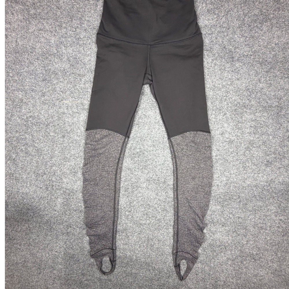 Lululemon High Times Pant Stirrup Leggings‎ Black Herringbone Grey Ruched Size 6
